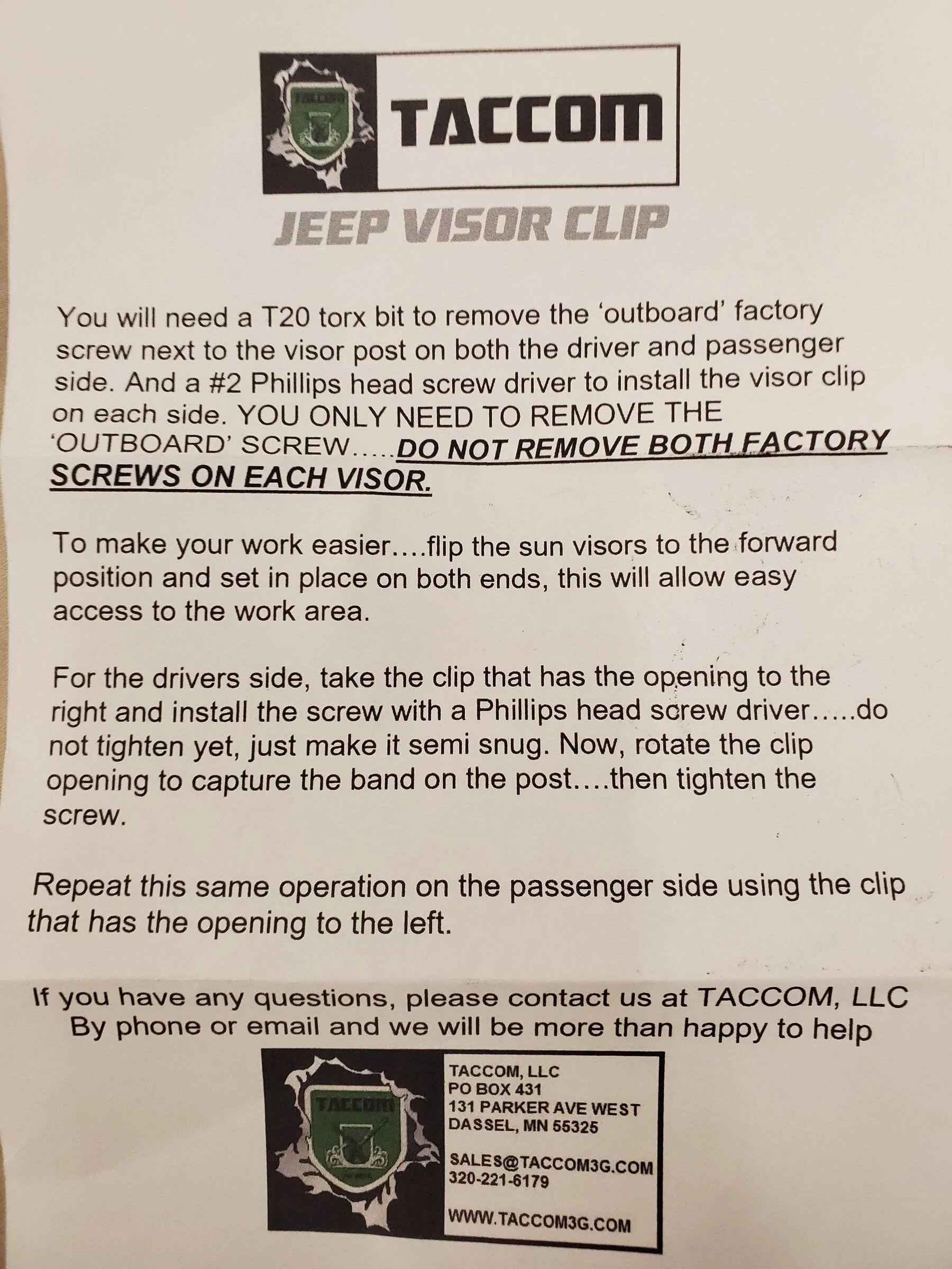 Jeep Wrangler JL Sun Visor Fix instr