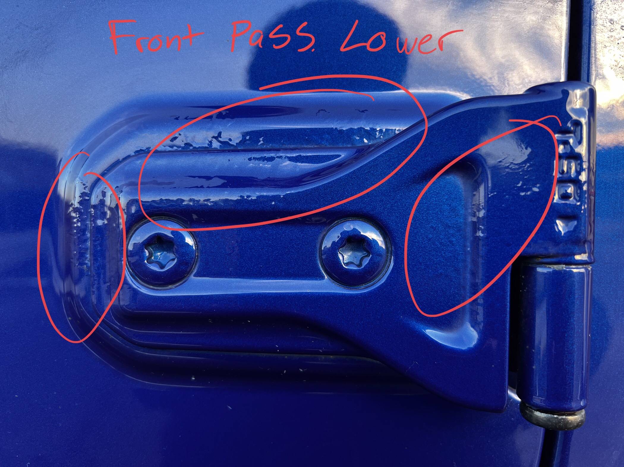 Jeep Wrangler JL Bubbles in Paint at Door Hinges D40C76E0-2099-4C19-AA13-954116CB722E