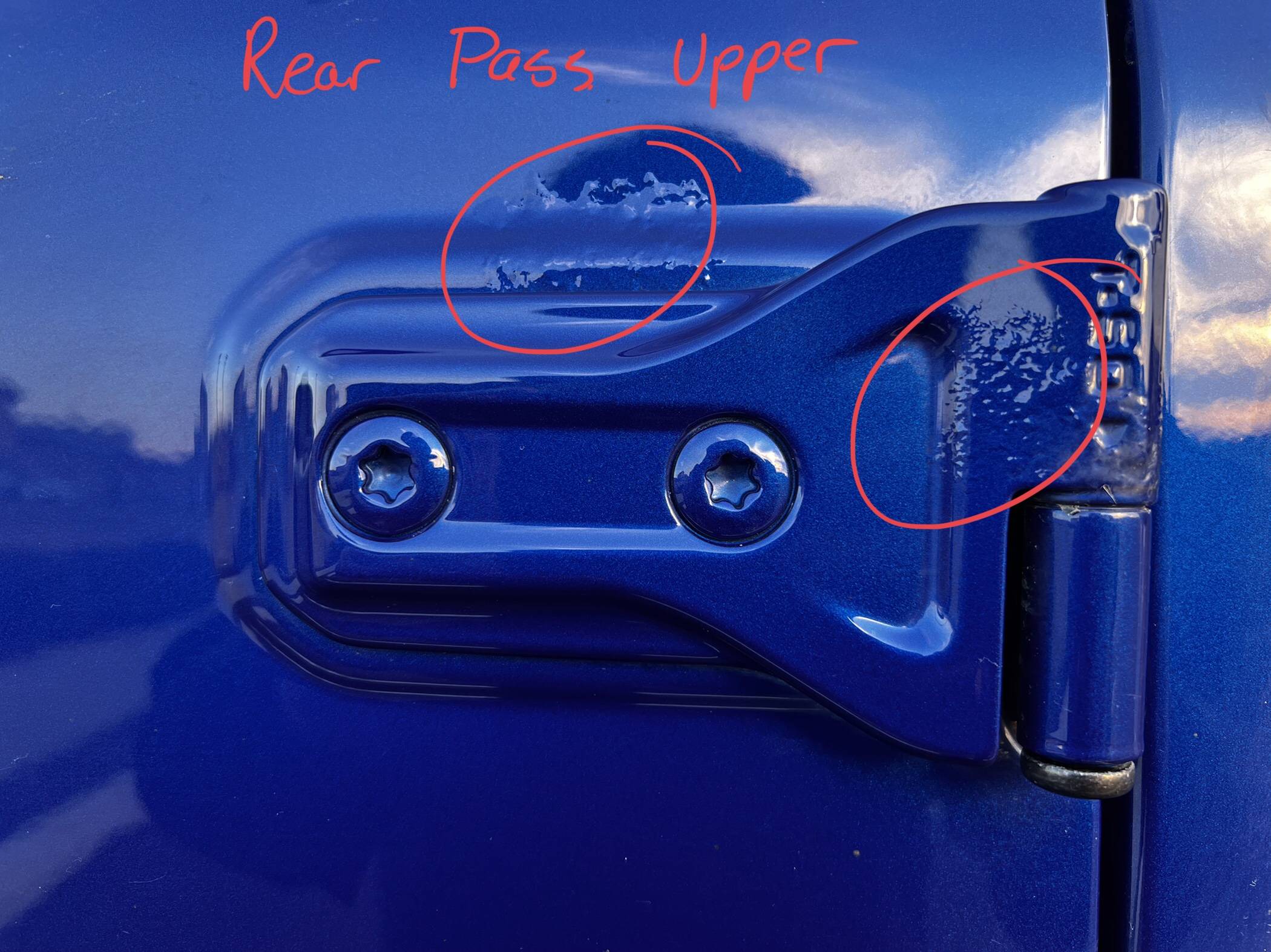 Jeep Wrangler JL Bubbles in Paint at Door Hinges EDE40BCE-7E2E-462A-96C2-DEF9503989A3