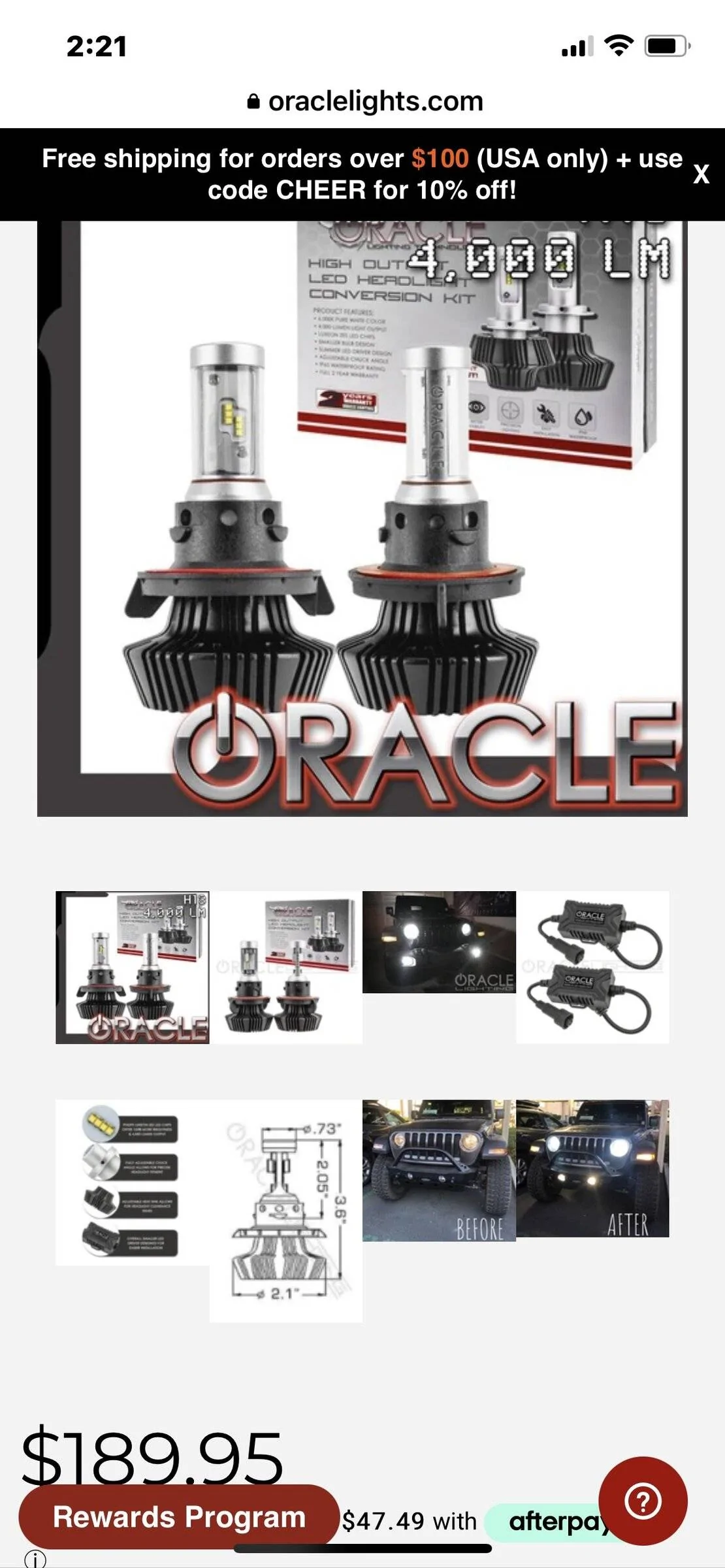 Jeep Wrangler JL Oracle LED conversion bulbs A07F9B6E-4603-433F-8D76-8E0B4D5A73B0