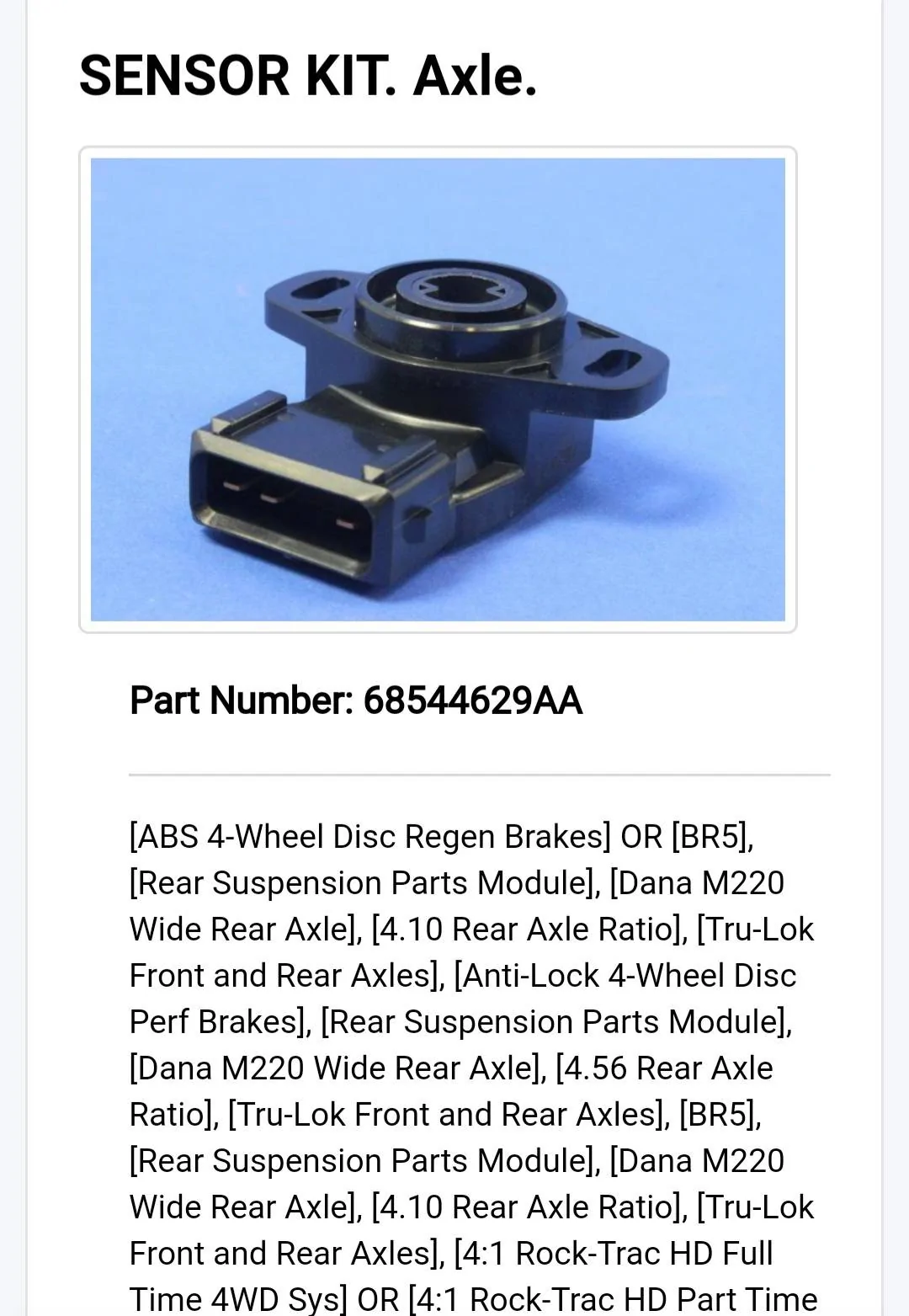 Jeep Wrangler JL Locker Position Sensor Potting - DANA 44 Screenshot_20220114-074754_Samsung Internet
