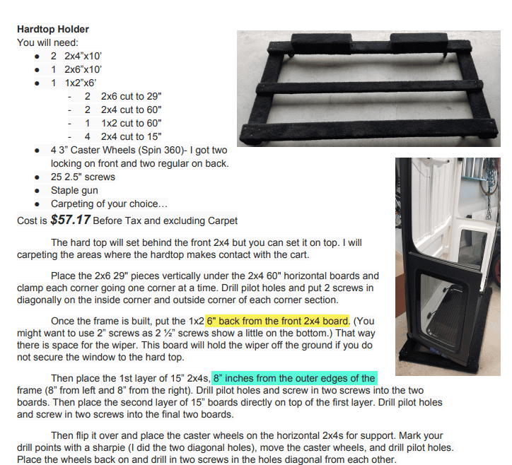 Jeep Wrangler JL DIY Hardtop and Door Holders 1643205621288