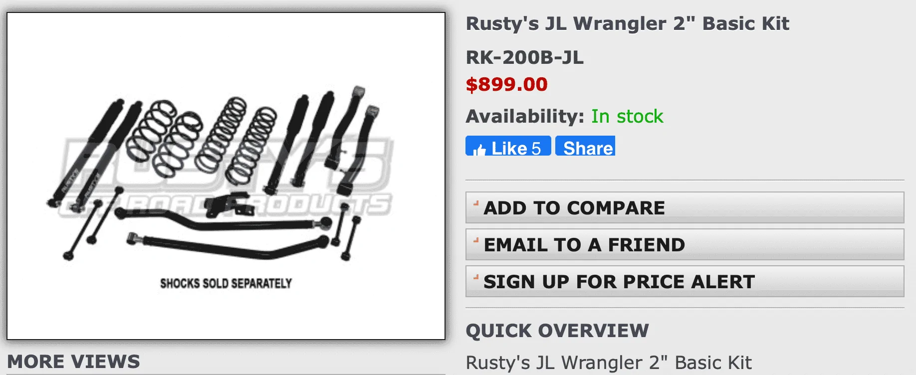 Jeep Wrangler JL Rusty's JL Wrangler 2" Basic Kit 1643589520511