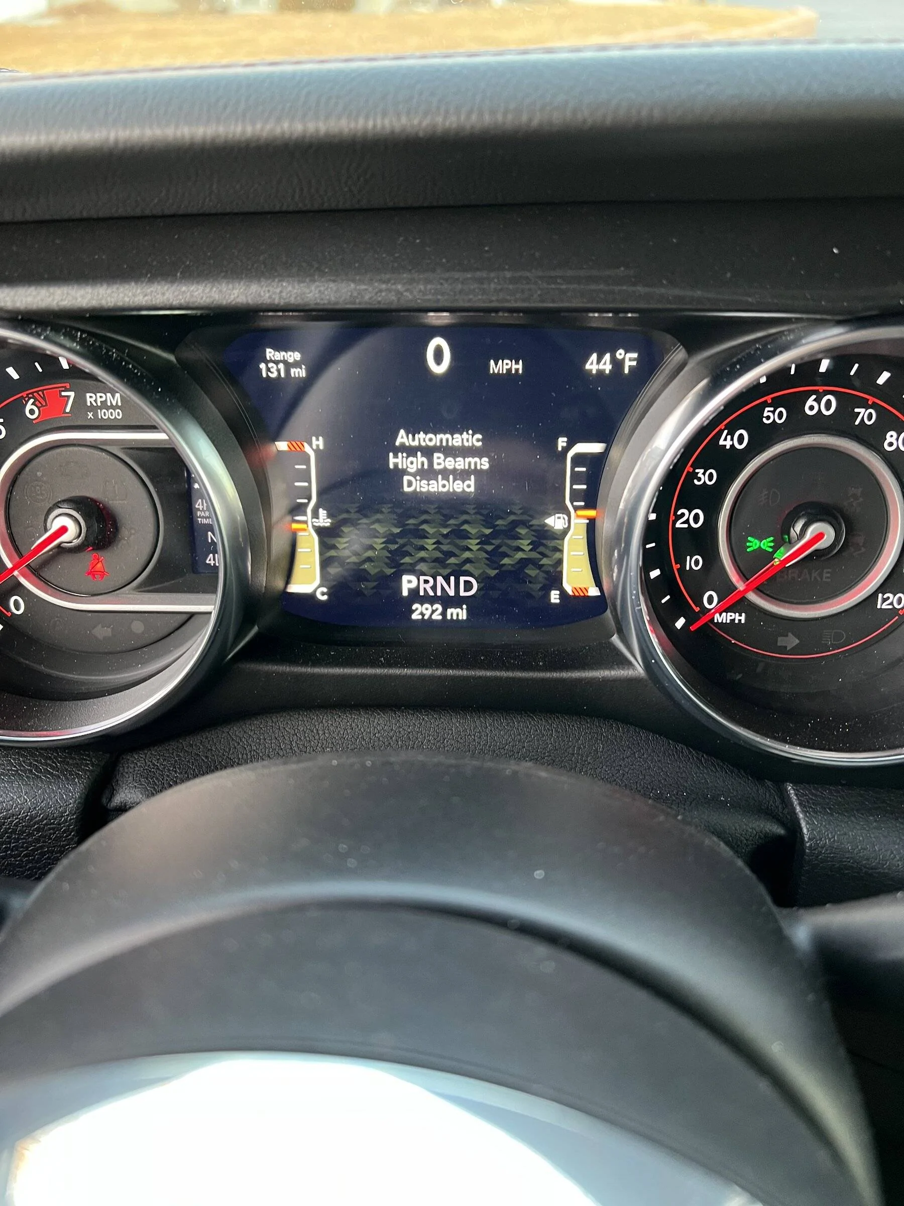 Jeep Wrangler JL Automatic High Beams Enabled message BS IMG_3849