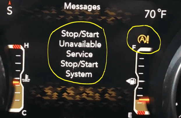 Jeep Wrangler JL 'A' - with yellow circle arrow around it (dash light) 1644515069892