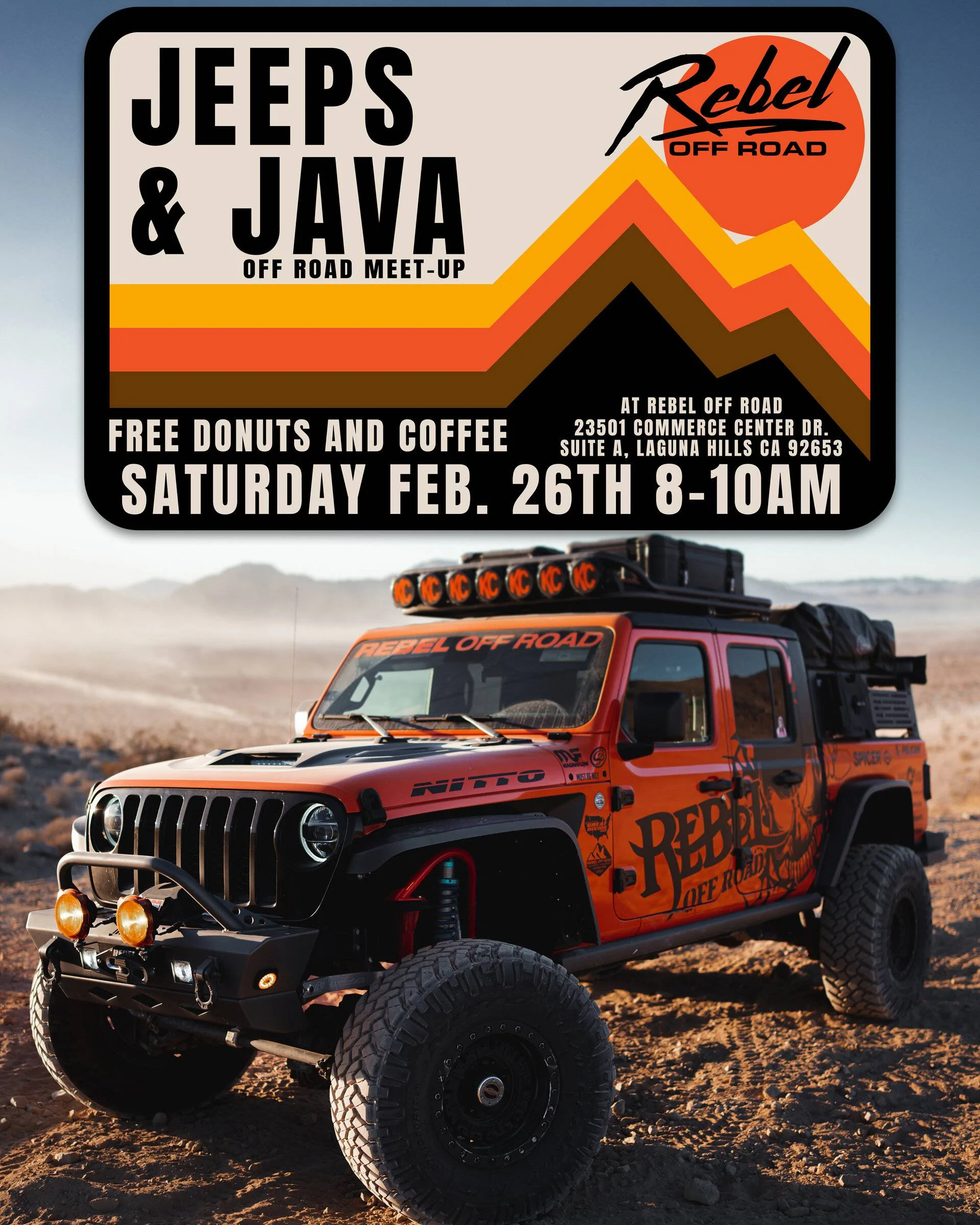 Jeep Wrangler JL Jeeps and Java at Rebel Off Road 2/26/22 EVENT-FLIER