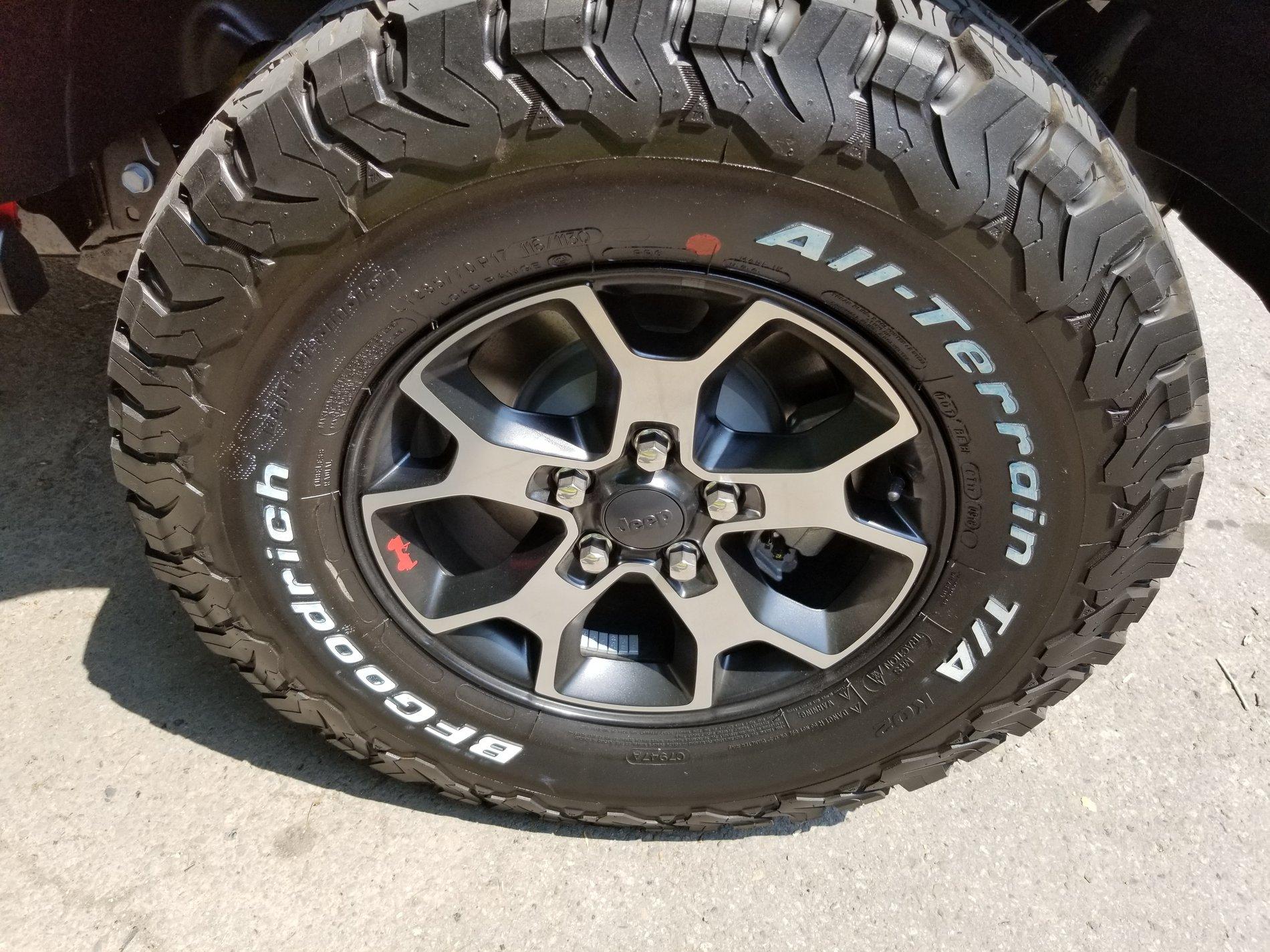 Jeep Wrangler JL 5 Rubicon wheels, tires, tpms 20180618_114820