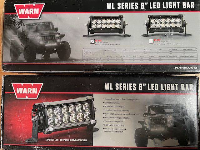 Jeep Wrangler JL WARN 6" Led Light Bar - Spot  - 2 NIB IMG_6319