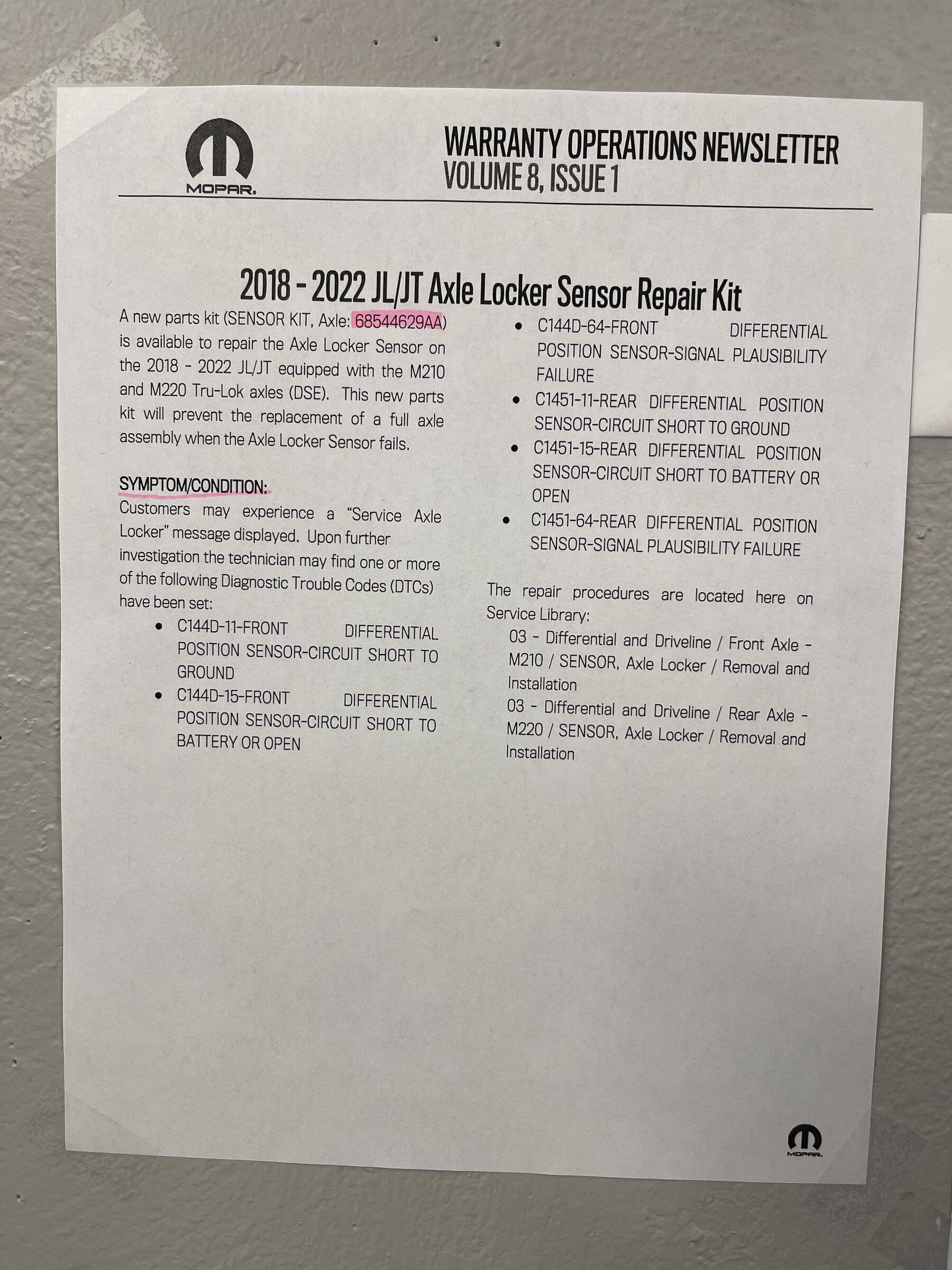 Jeep Wrangler JL Axle Locker Sensor issue officially has a fix! Repair kit released 533BA55A-9091-42EA-858A-2FB17AC756F2