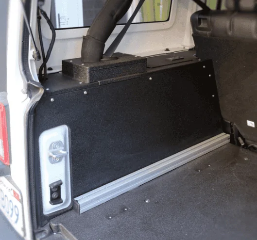 Jeep Wrangler JL 2-door Storage ideas. goose gear side cubbi