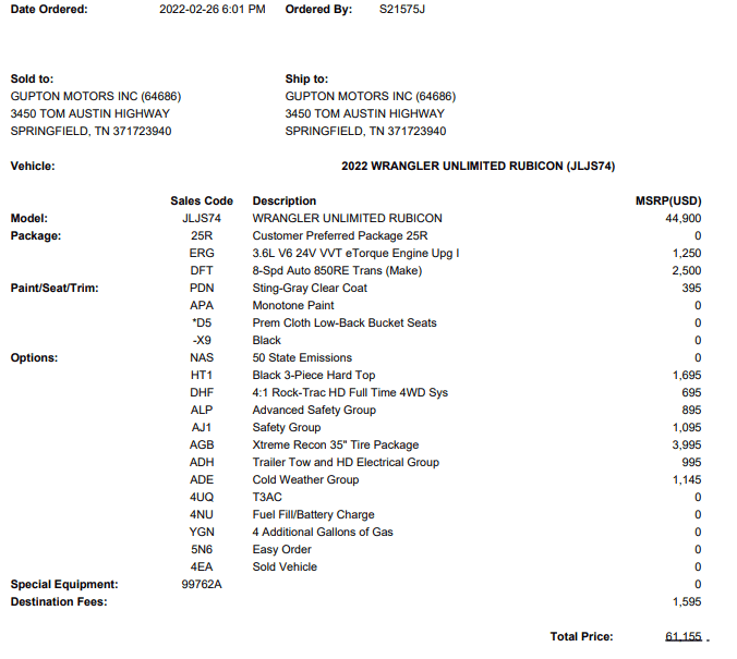 Jeep Wrangler JL Guide: Wrangler Order, Build, Tracking and Delivery Process 1 order