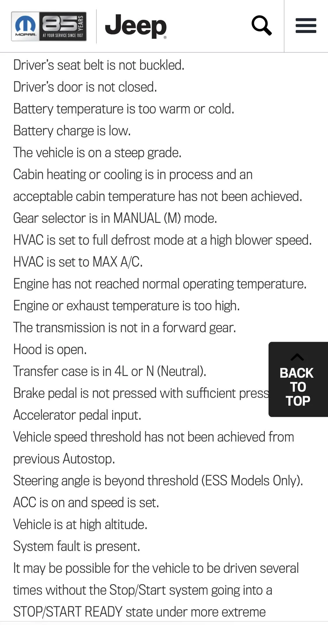 Jeep Wrangler JL ESS not working?? 2CBF3E4A-05F0-4721-AEFE-E4FD09D51D24