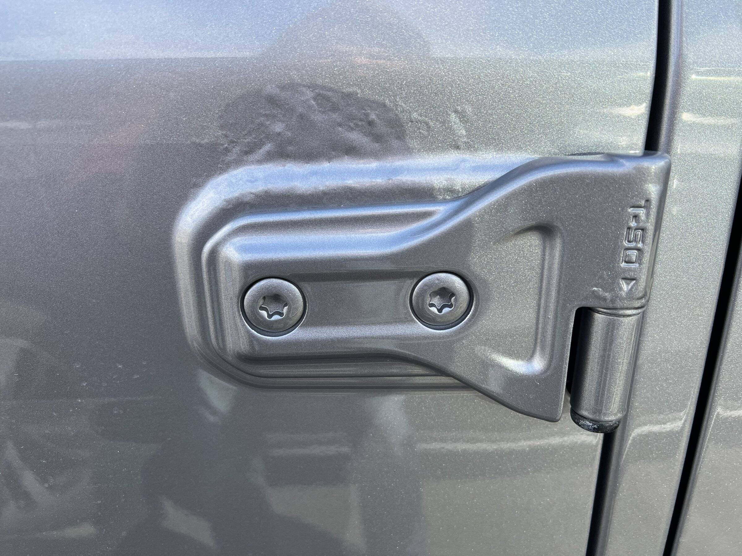 Jeep Wrangler JL Bubbles in Paint at Door Hinges F9E5A723-1F42-4DC0-A684-1477FD2A0B21