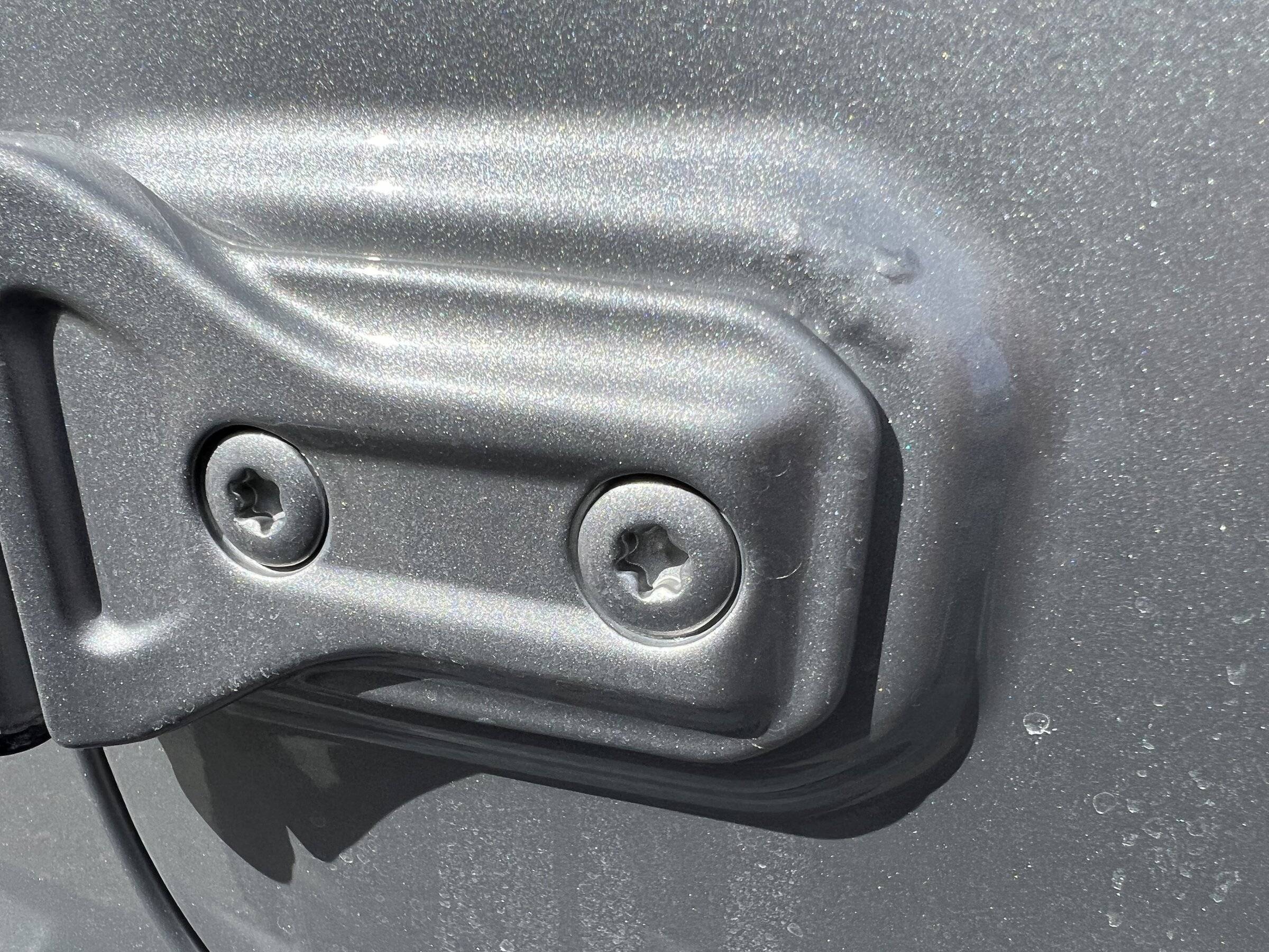 Jeep Wrangler JL Bubbles in Paint at Door Hinges D21270F2-5C59-4D33-8D1F-74D608CEF93E