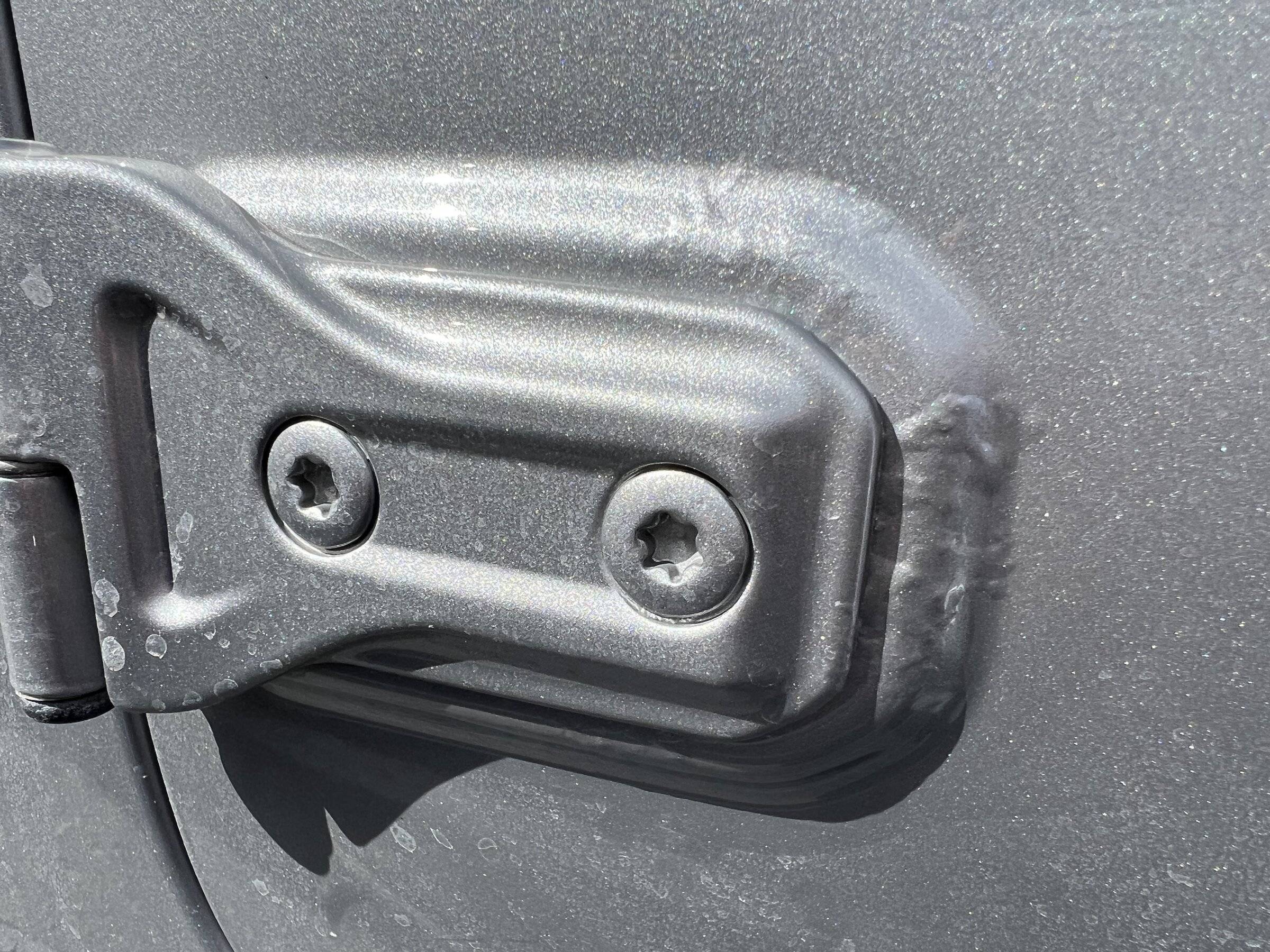 Jeep Wrangler JL Bubbles in Paint at Door Hinges 8F0E63CF-CB47-4367-AB0E-962A24FEFEB2