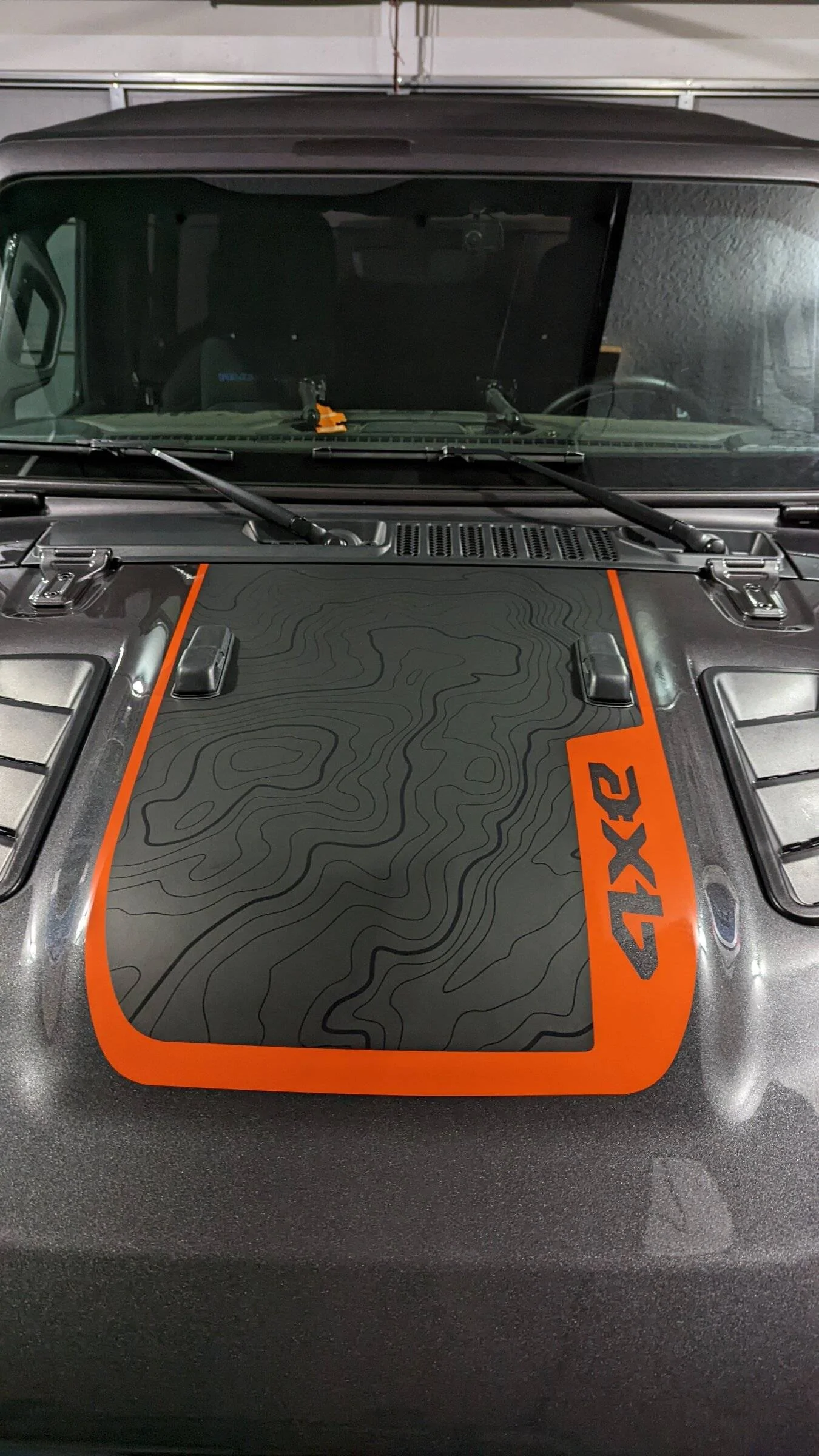 Jeep Wrangler JL Custom Hydro Dipped Topography Dash Panels Hood Graphic