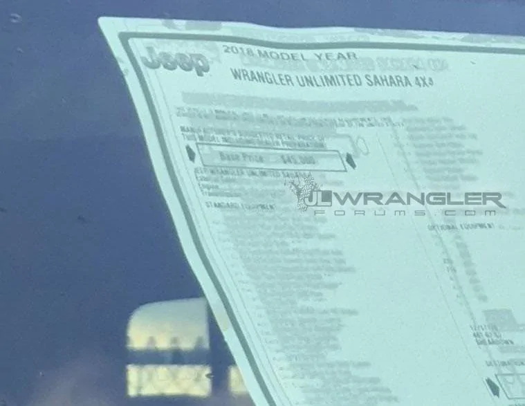 Jeep Wrangler JL JL picture thread 2018-jeep-wrangler-jl-msrp-price-window-sticker