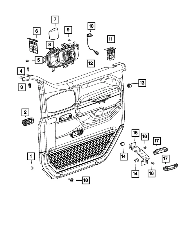 Jeep Wrangler JL help with part number for trim piece jeep half door front right trim panel