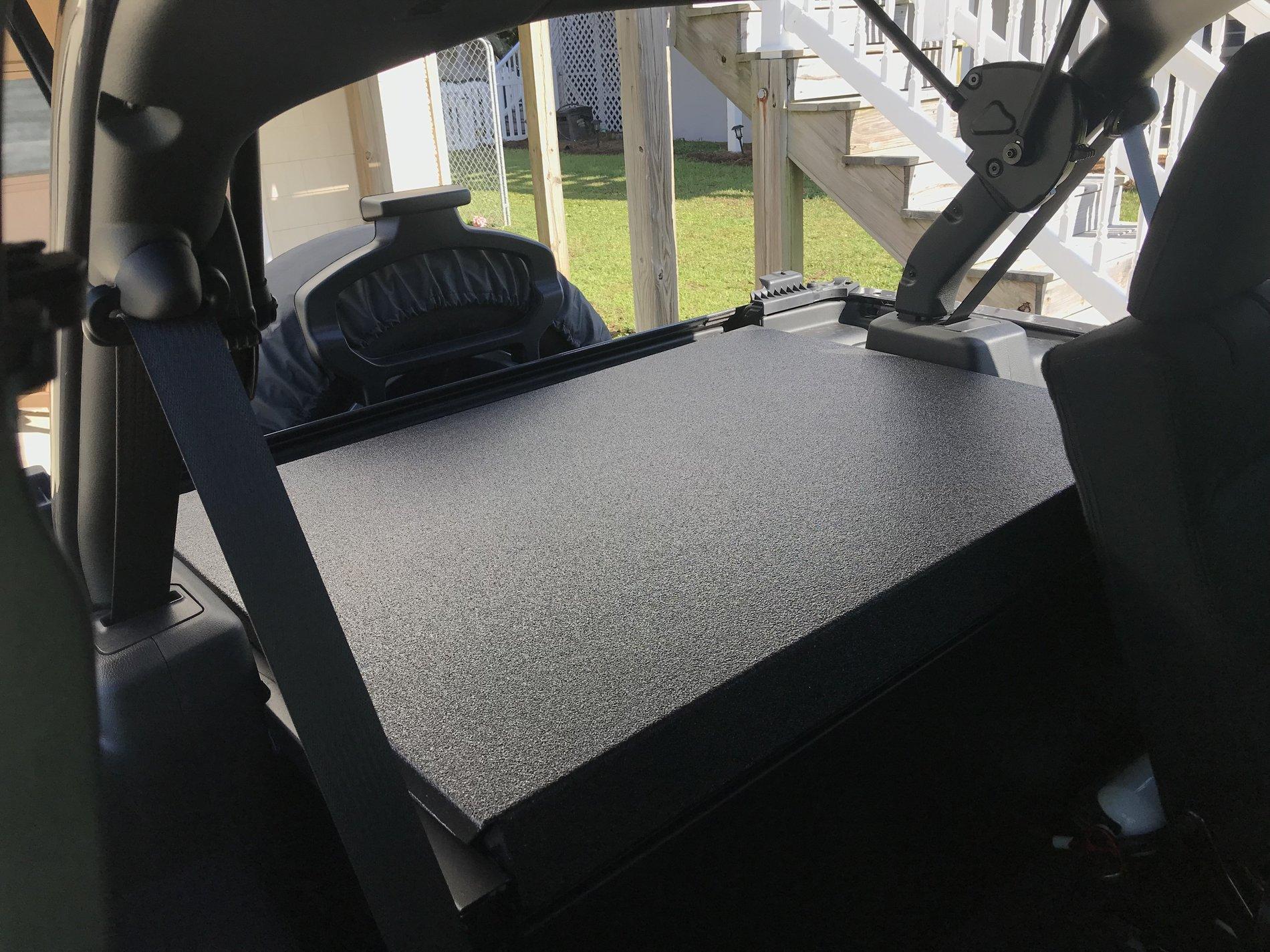 Jeep Wrangler JL Smittybilt Security Storage Vault installed in the JLUR! 614FCC56-9D42-4C75-9FD2-212866899DB4