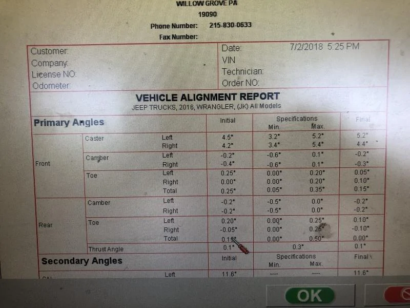Jeep Wrangler JL Alignment experts, check my numbers please 2m60b2f