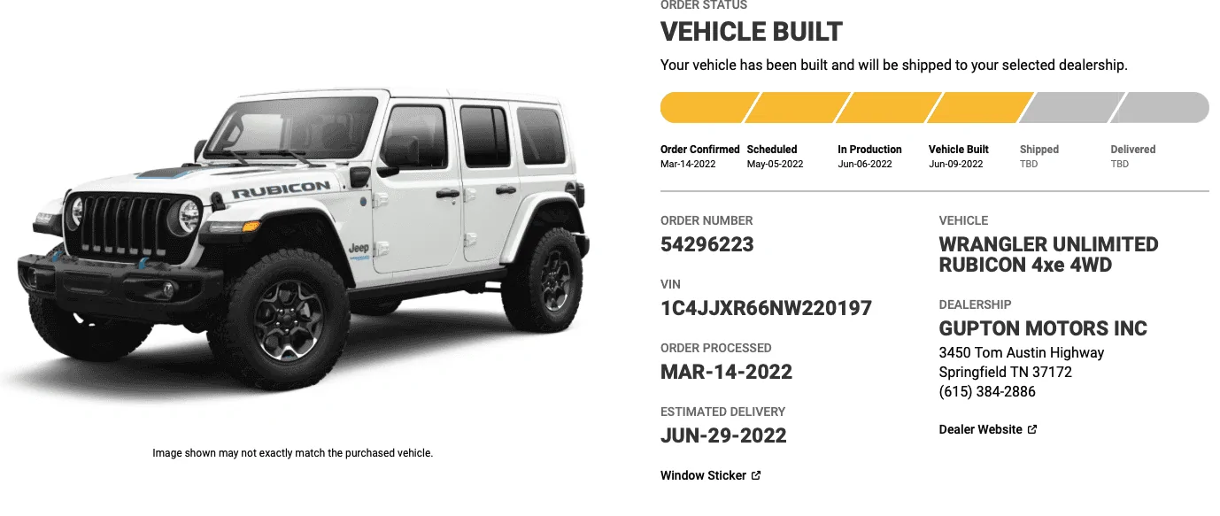 Jeep Wrangler JL Gupton roll call and updates on 2022 orders. Screen Shot 2022-06-25 at 10.52.21 AM