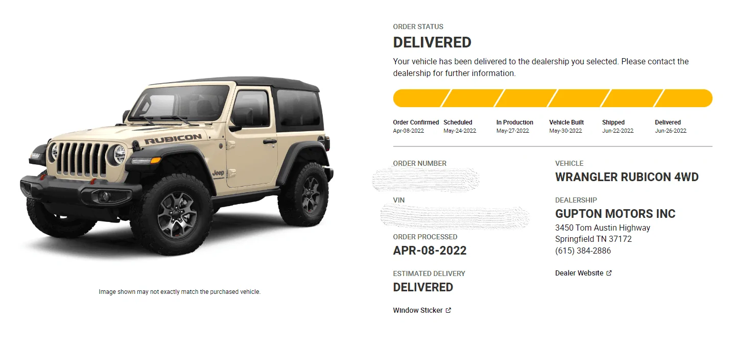 Jeep Wrangler JL Gupton roll call and updates on 2022 orders. 1656715173907