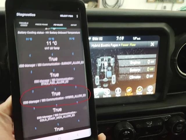 Jeep Wrangler JL Ambient Temperature DOES lock out electric only mode. Ambient Temperature sensor testing 18c-picture-marked