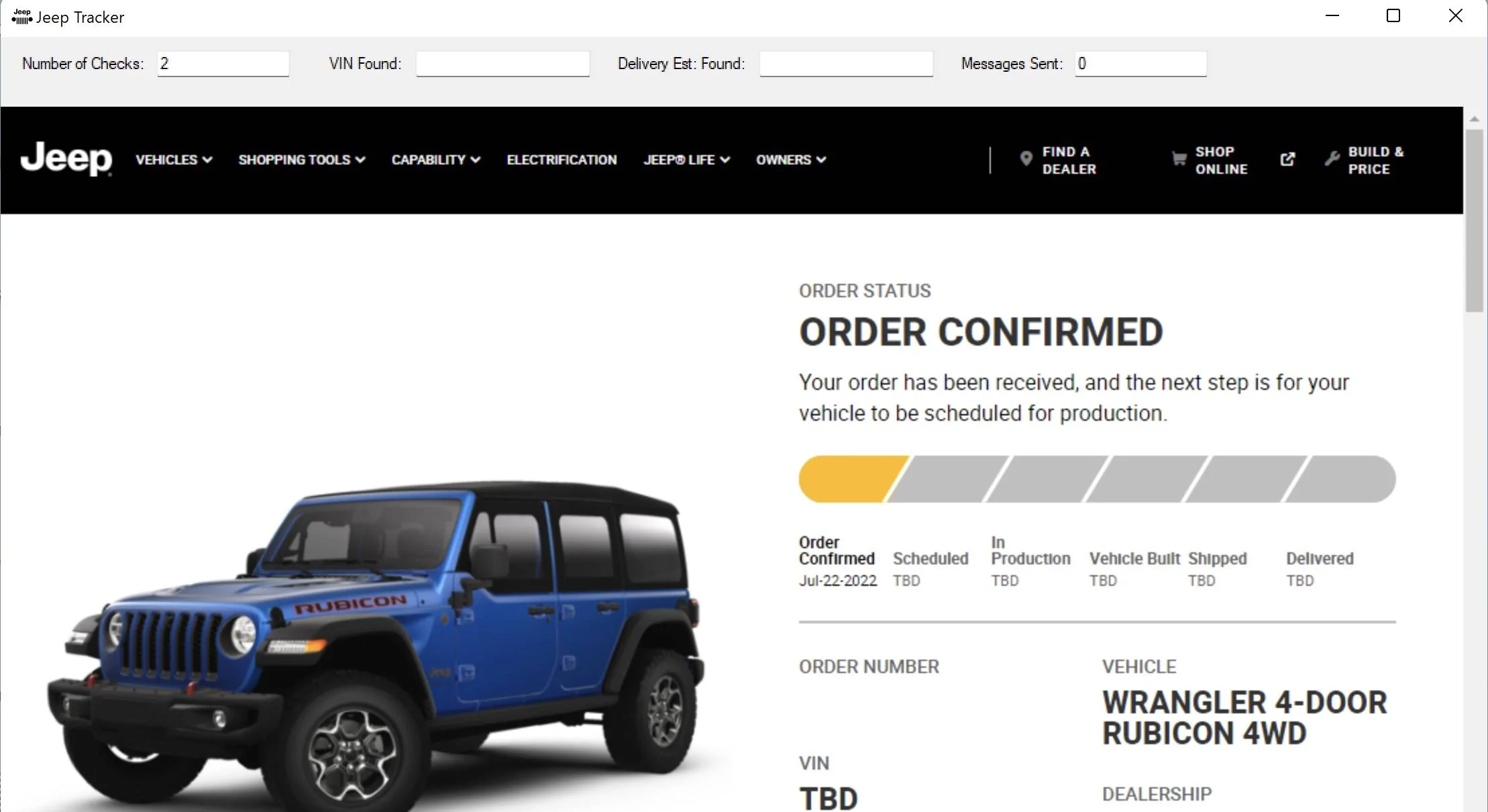 Jeep Wrangler JL 2023 Orders - Check in here Tracker