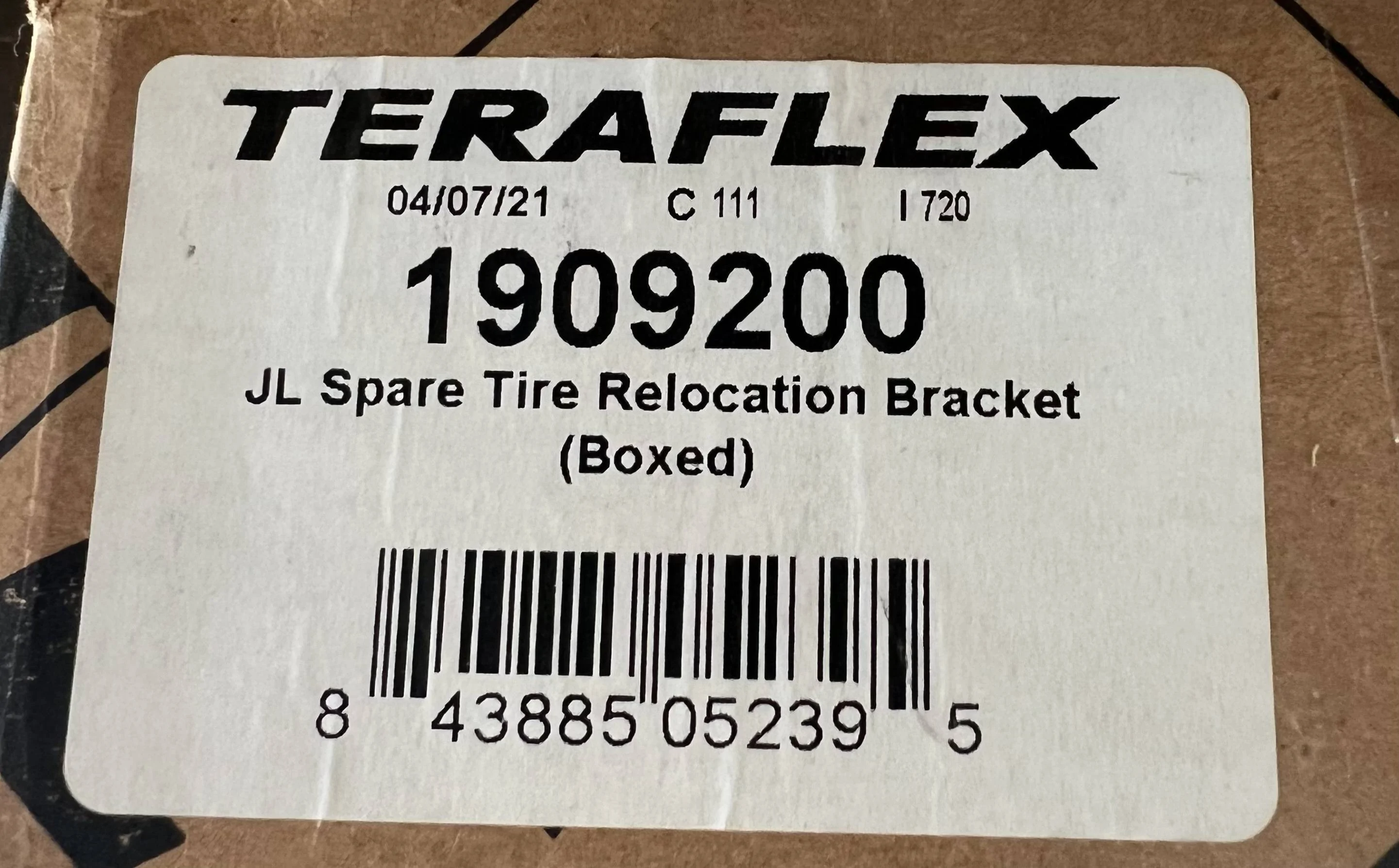 Jeep Wrangler JL TeraFlex JLU Spare Tire Relocation Bracket (BNIB) 441545D9-0BB8-48DB-91F1-A9F2AB527B24