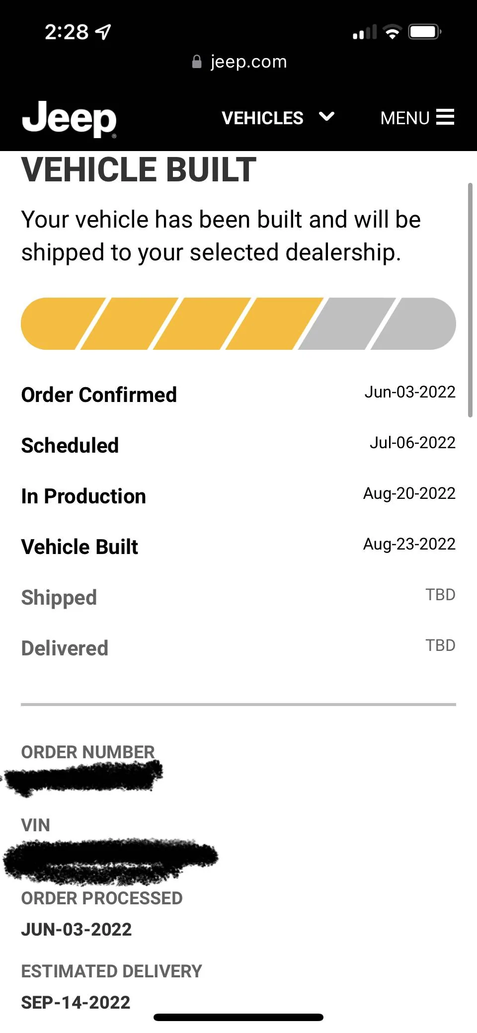 Jeep Wrangler JL 2023 Gupton Ordering, Tracking and Delivery Reports IMG_0717