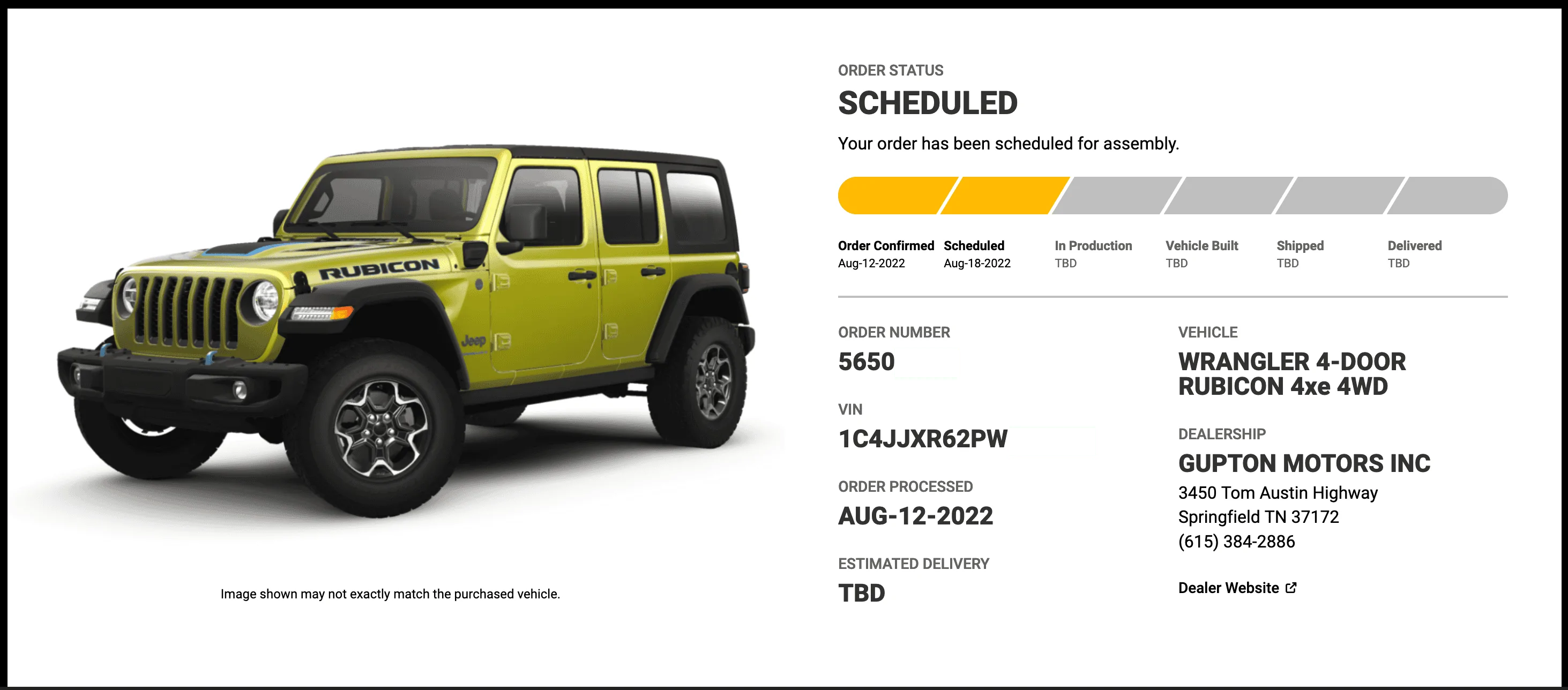 Jeep Wrangler JL 2023 Gupton Ordering, Tracking and Delivery Reports Screen Shot edit 2022-08-27 at 9.51.21 AM