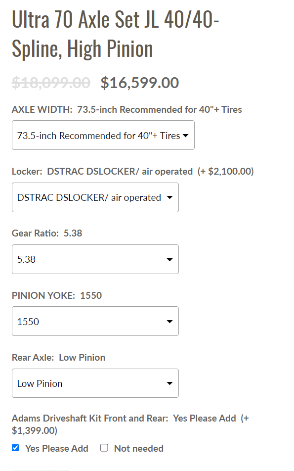 Jeep Wrangler JL Front Axle, build it or buy it? 1662158276346