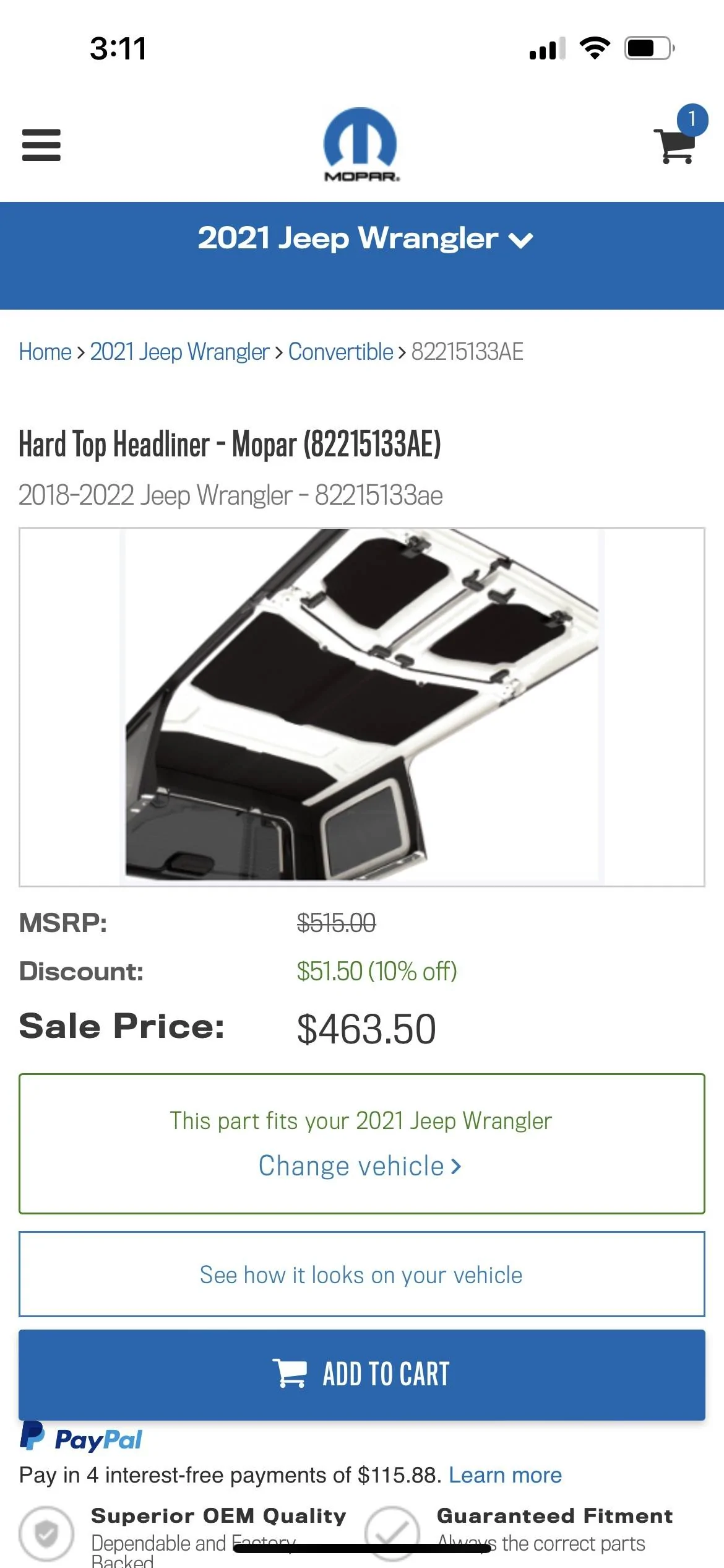 Jeep Wrangler JL Mopar Hardtop Headliner 382F57E6-4960-4A18-93E9-7A6B99CD3867