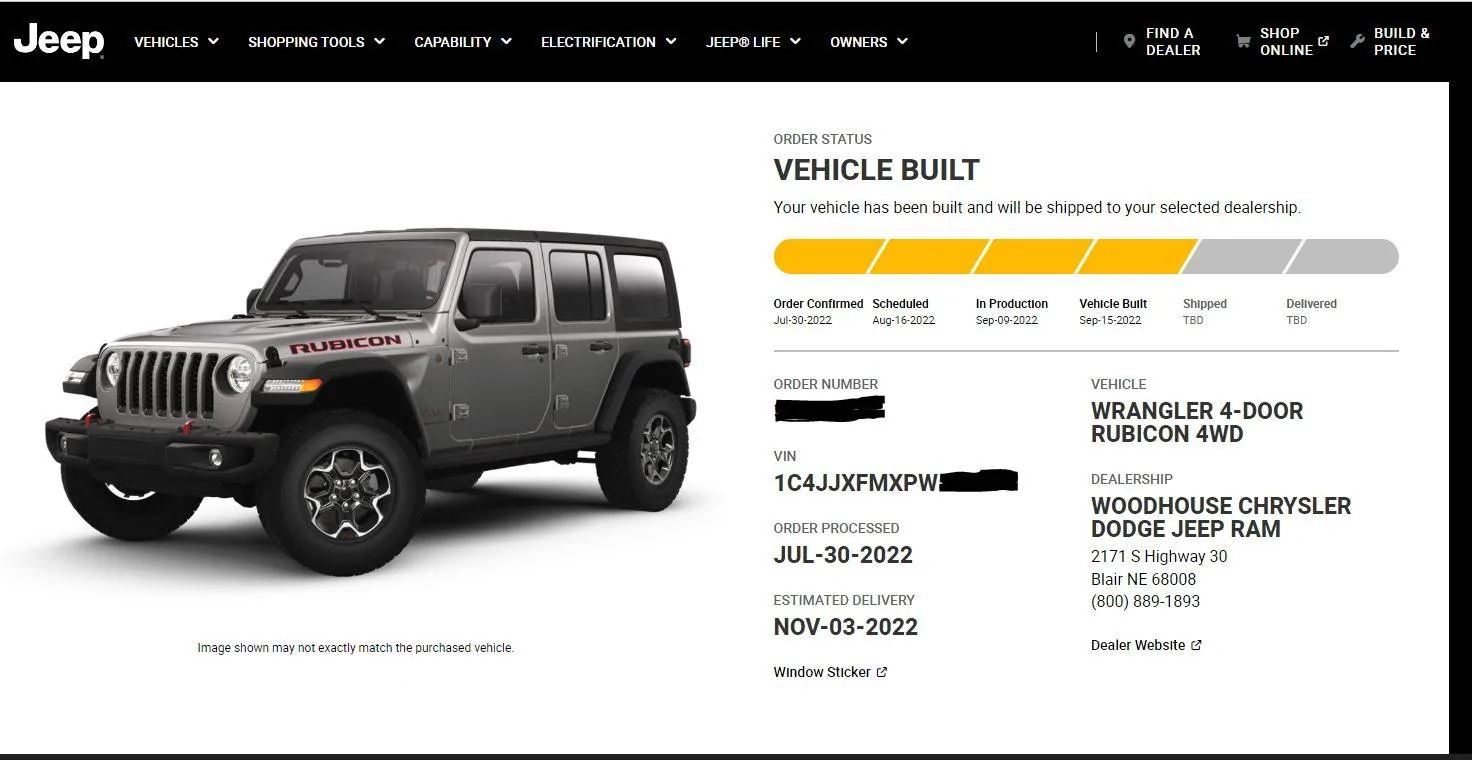 Jeep Wrangler JL 2023 Orders - Check in here BUILT