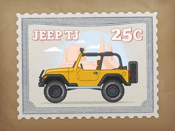 Jeep Wrangler JL Jeep Postage Stamps f78015407a4f7836cbf0b1749df81120