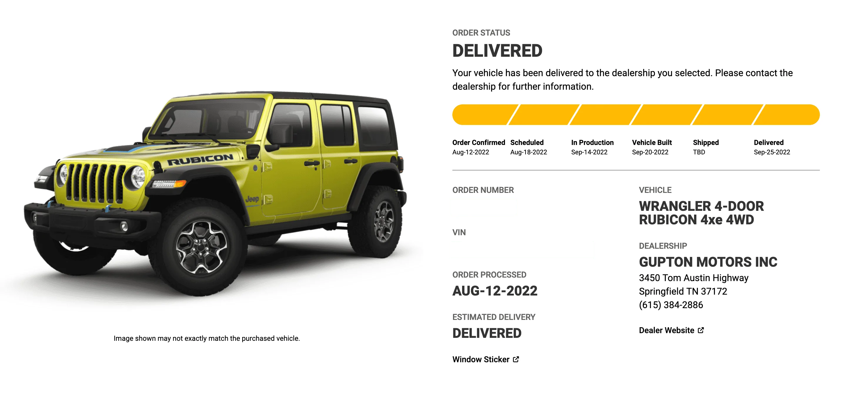 Jeep Wrangler JL 2023 Gupton Ordering, Tracking and Delivery Reports Screen Shot 2022-09-28 at 10.46.20 AM