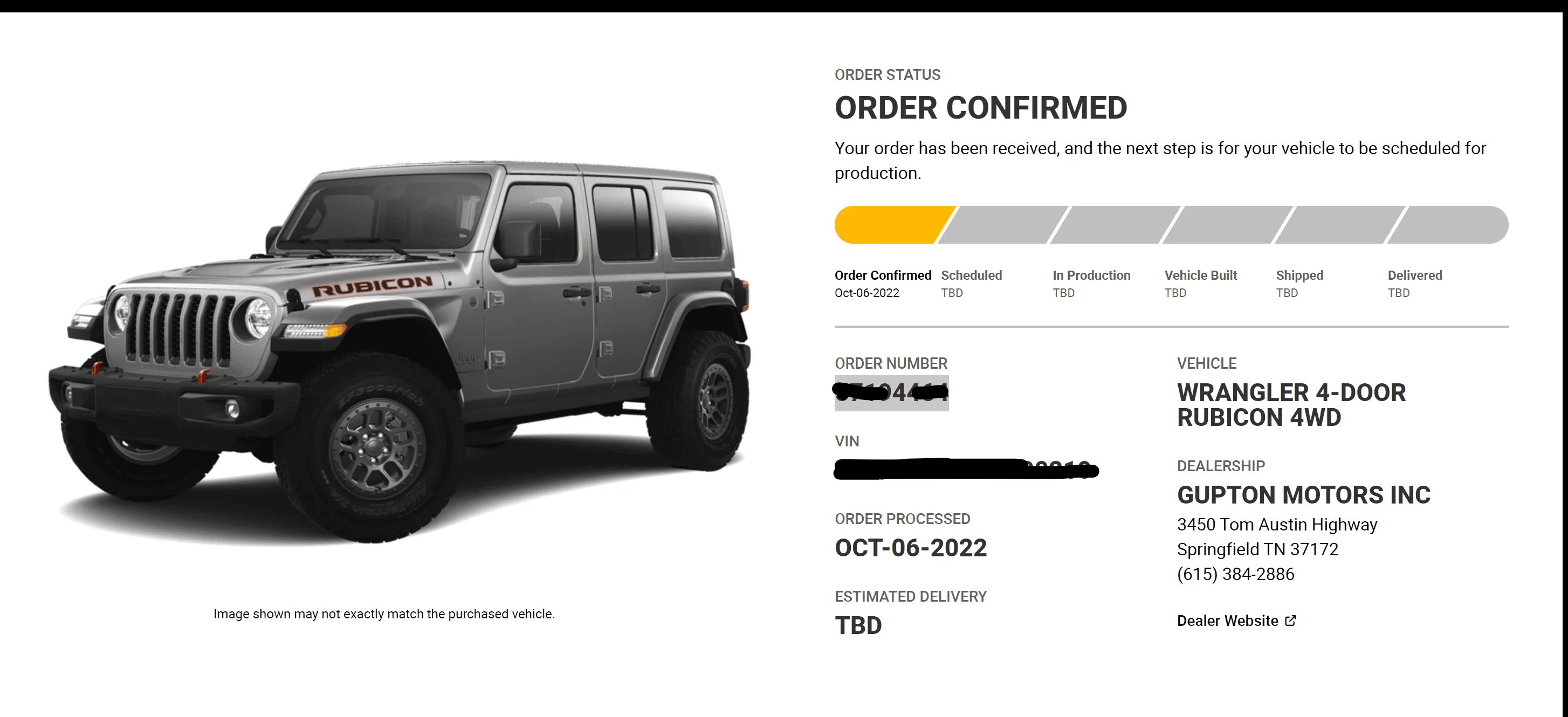 Jeep Wrangler JL 2023 Gupton Ordering, Tracking and Delivery Reports 1665156388670