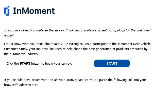 Jeep Wrangler JL Inmoment Survey? 1665756089700