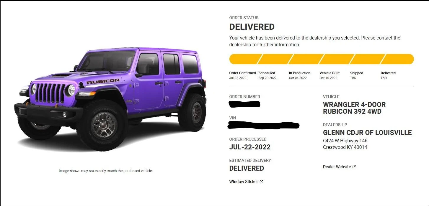 Jeep Wrangler JL 2023 Orders - Check in here Tracker