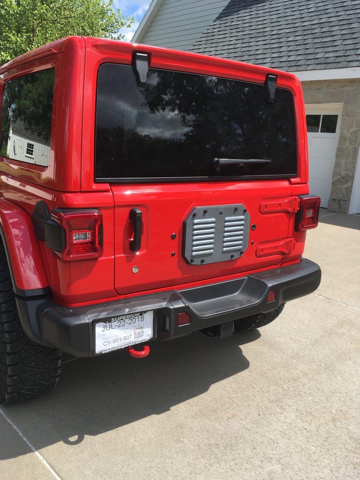Jeep Wrangler JL Rear gate delete plate. FC40BF4D-0D11-4884-A1F1-29883CF856AF