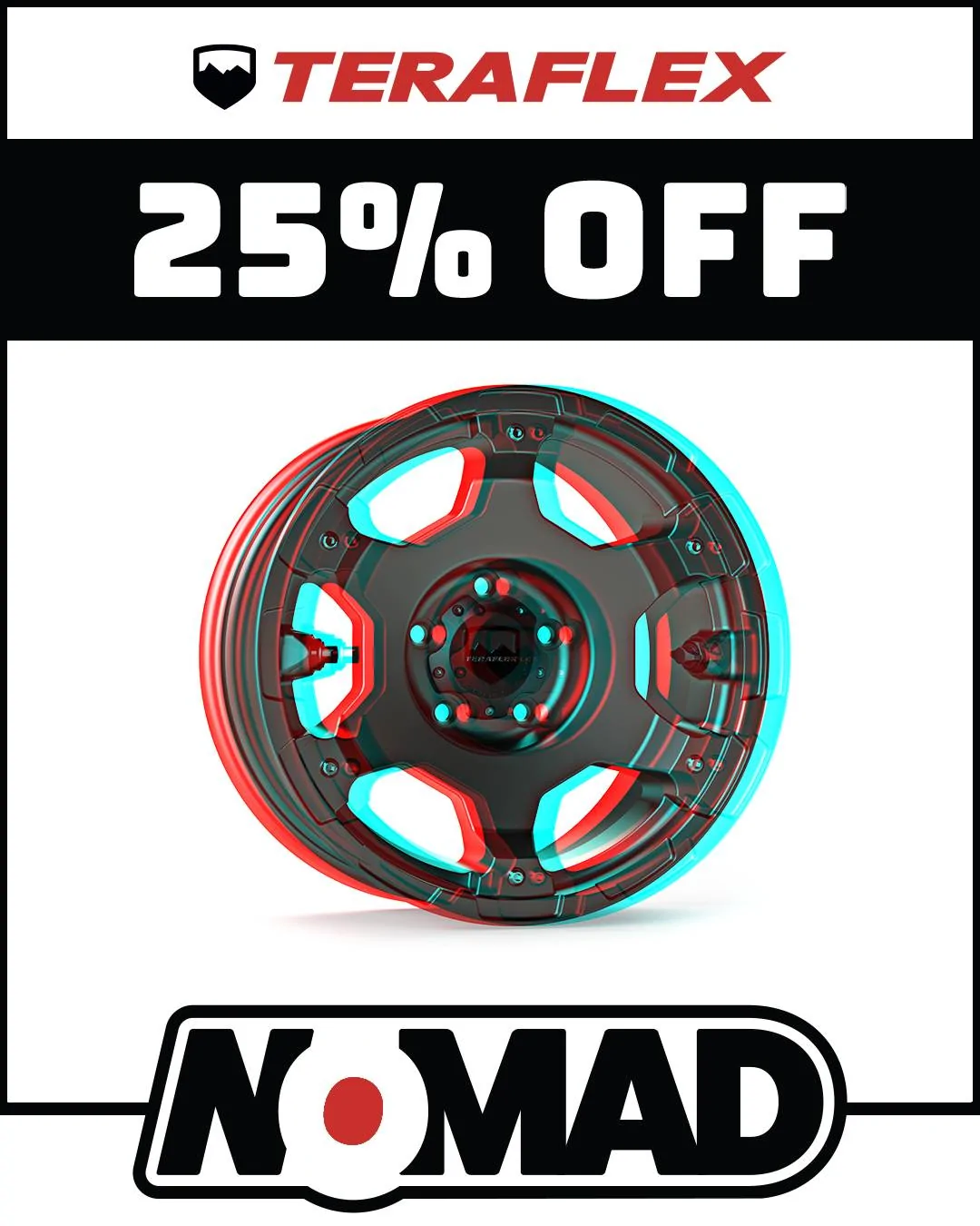 Jeep Wrangler JL 25% OFF - ORIGINAL TERAFLEX NOMAD WHEELS OG Nomad