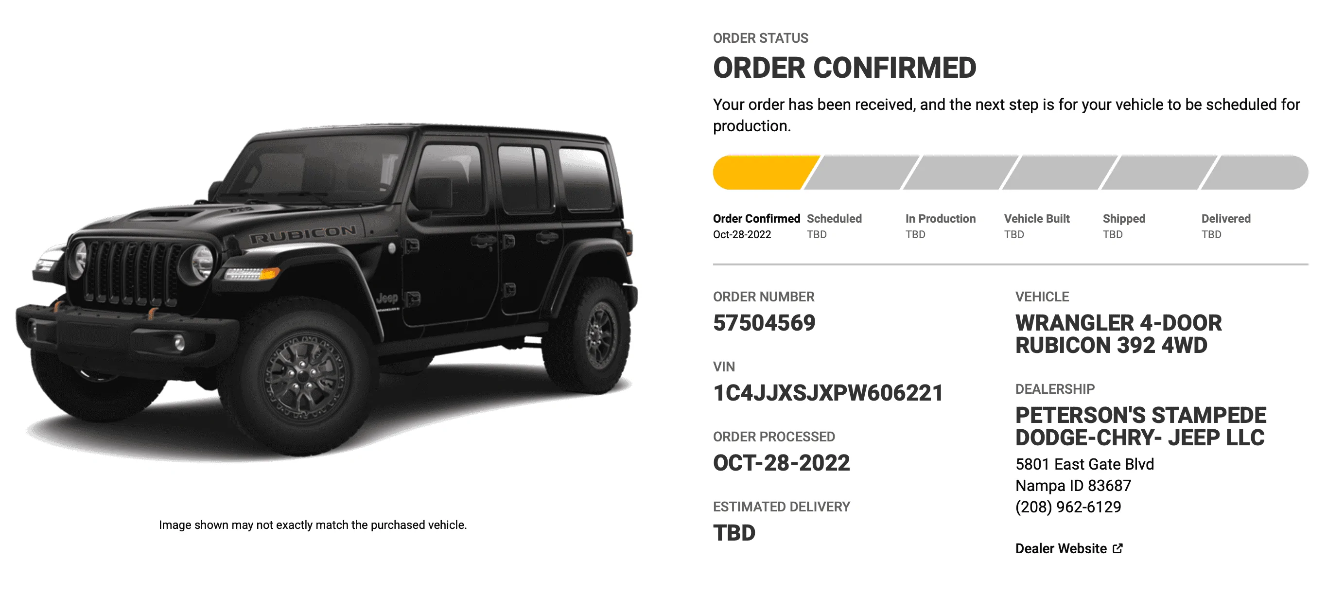 Jeep Wrangler JL Guide: Wrangler Order, Build, Tracking and Delivery Process Screen Shot 2022-10-31 at 8.08.43 AM