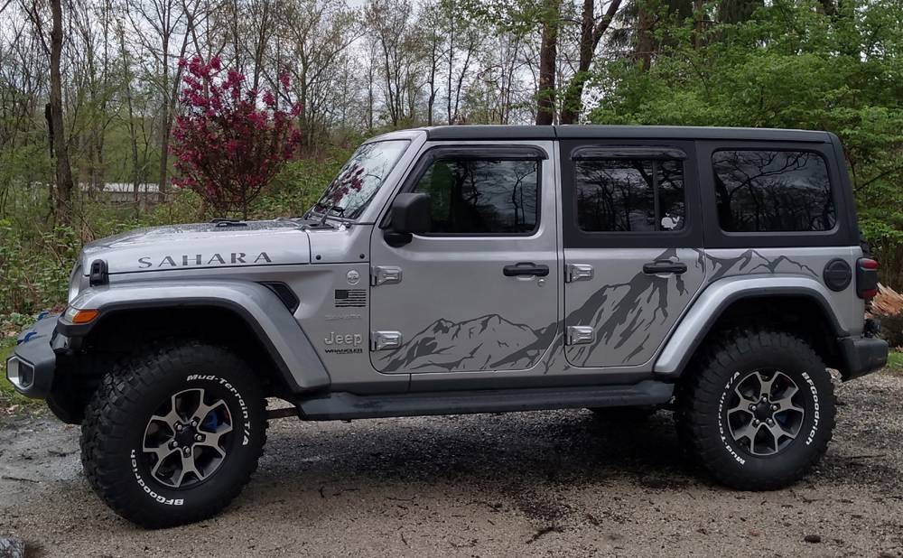 Jeep Wrangler JL Distressed Flag Rear Window Decals door wrap cho