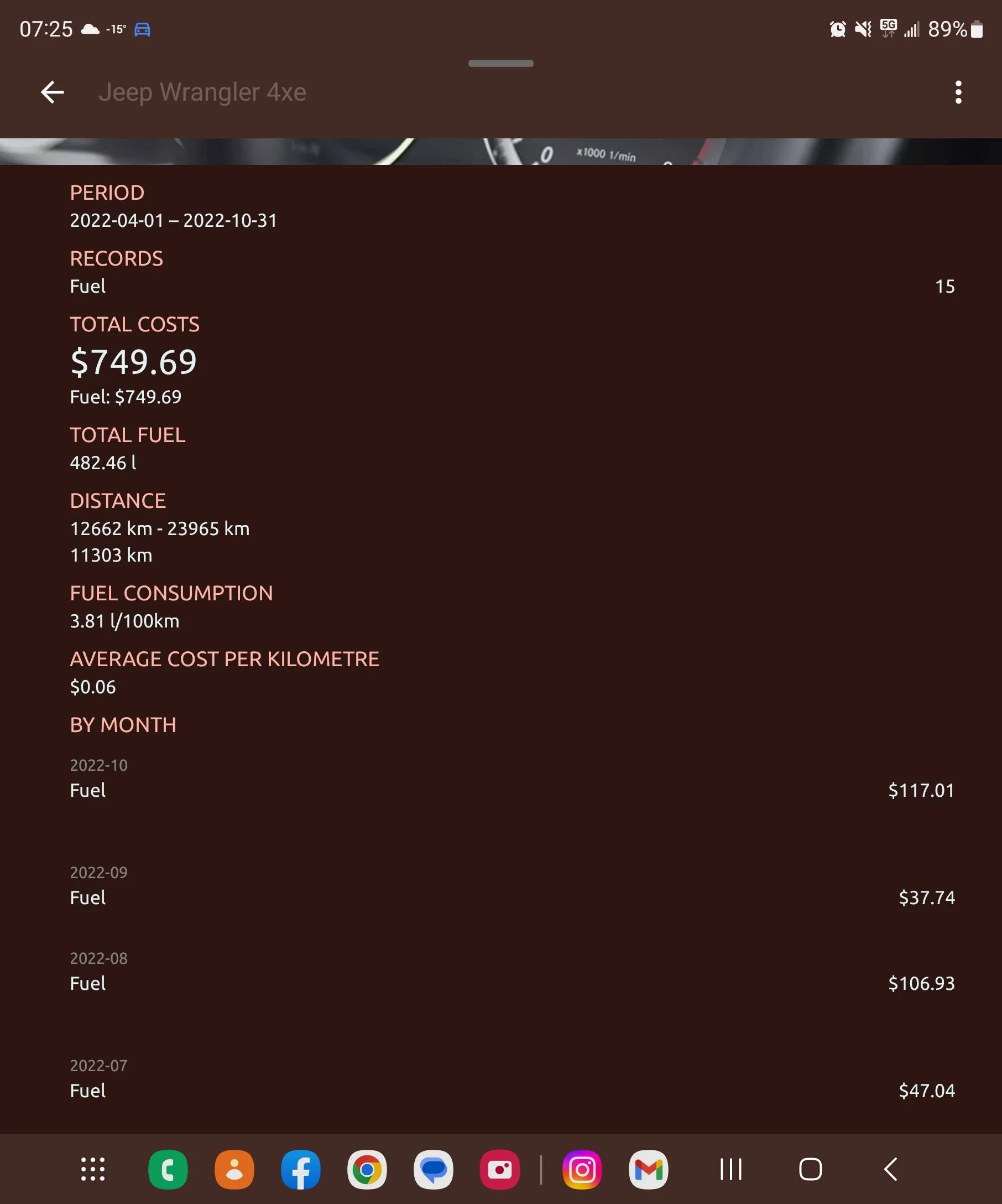 Jeep Wrangler JL My experience with FORM and FAQ Screenshot_20221104_072534_Fuelio