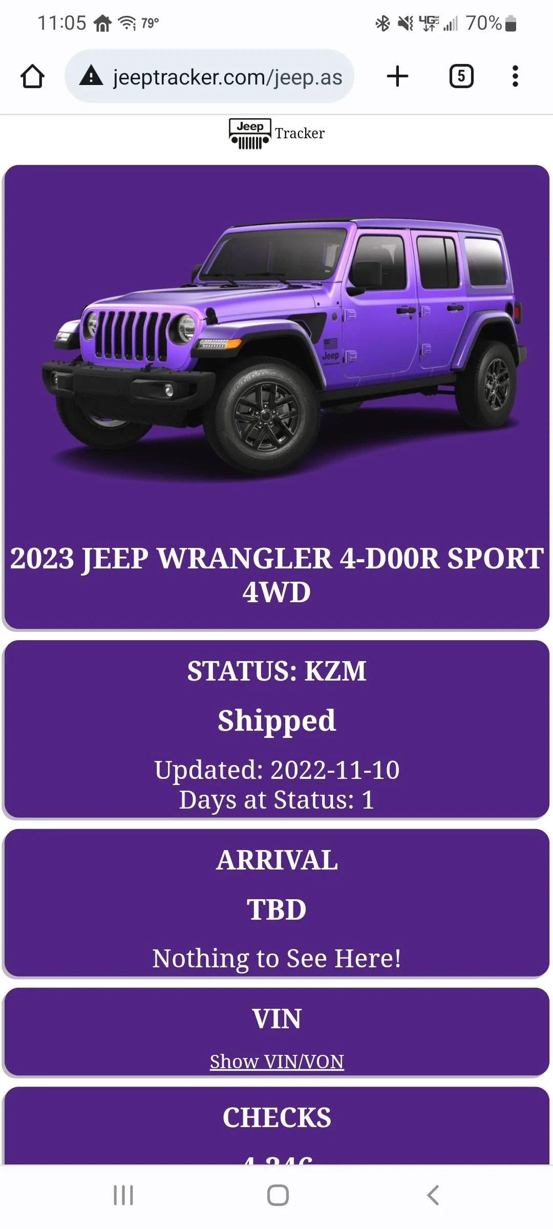 Jeep Wrangler JL 2023 Lakeland Order Tracking Screenshot_20221111-110505_Chrom