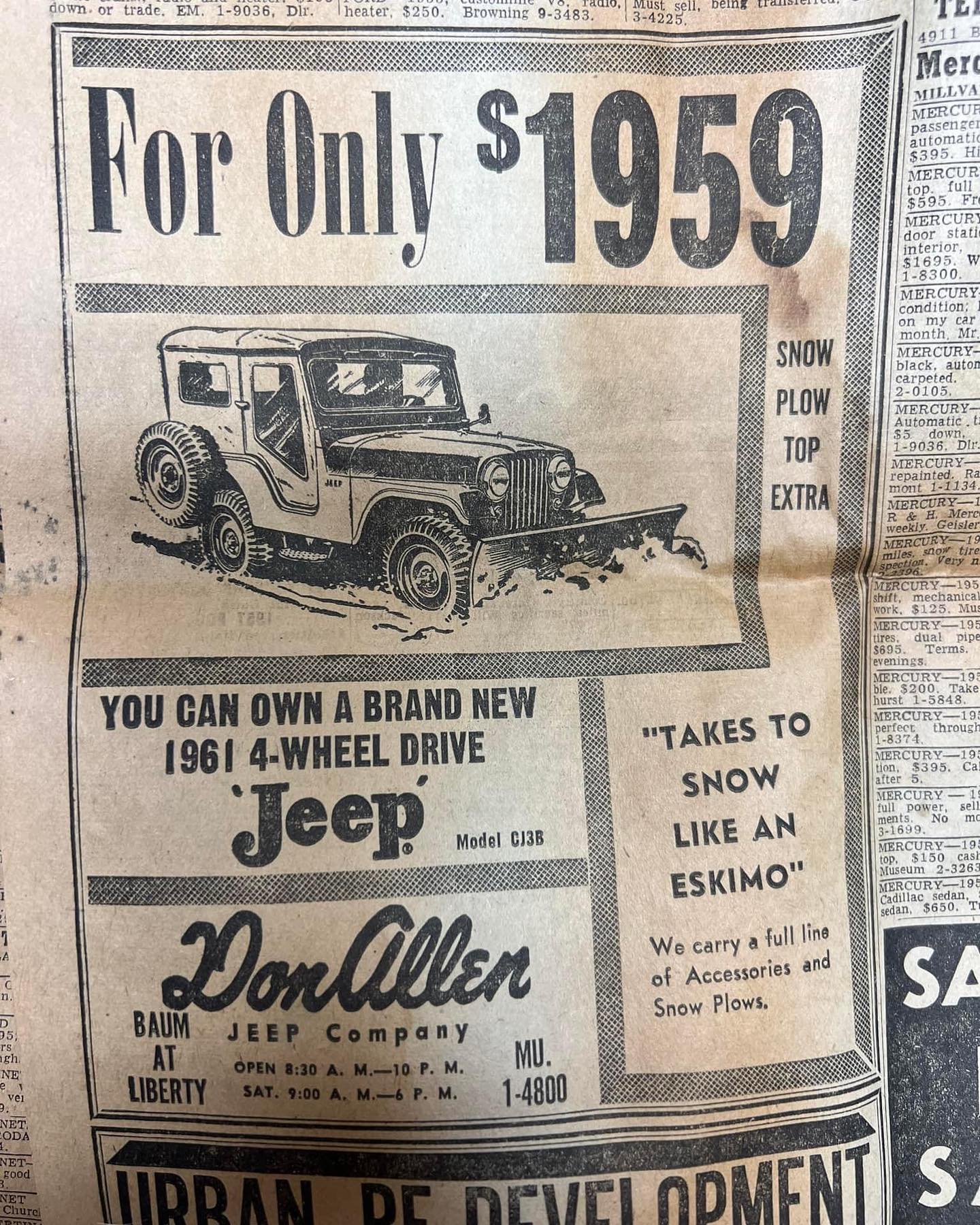 Jeep Wrangler JL $1,959.00 in 1961 1961 Jee