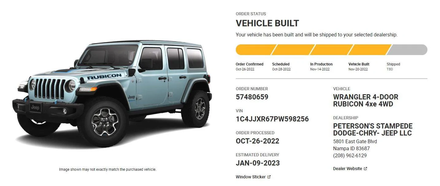 Jeep Wrangler JL How long is the build wait? j