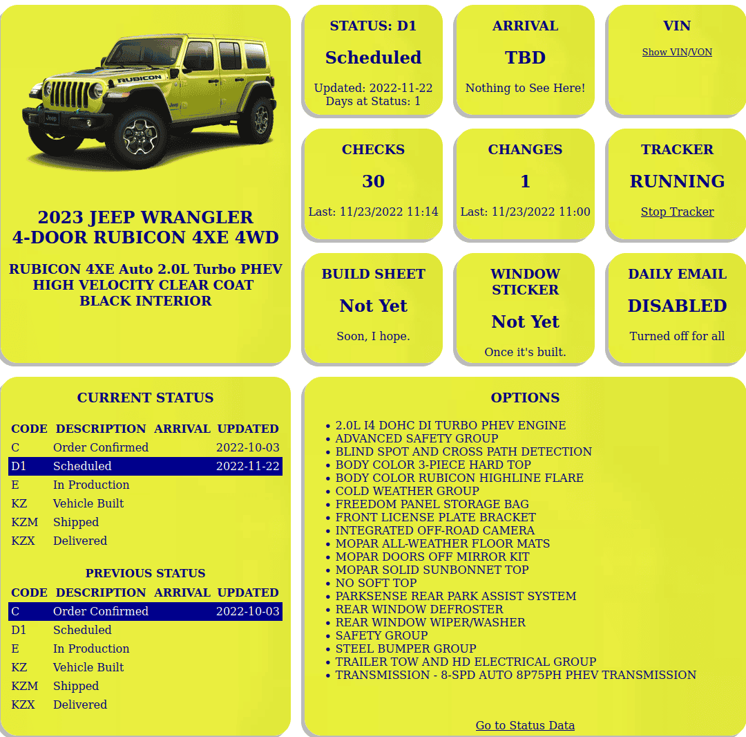 Jeep Wrangler JL How long is the build wait? sched