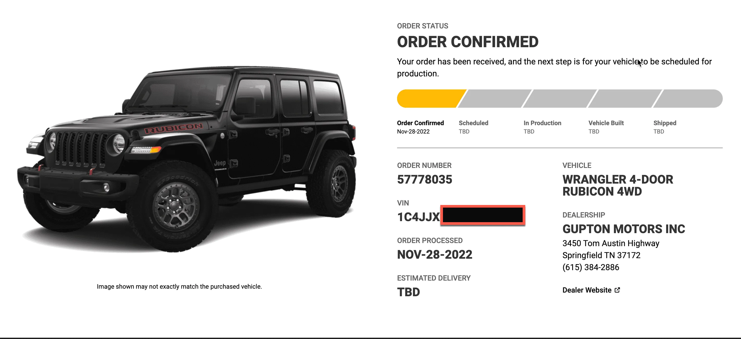 Jeep Wrangler JL 2023 Gupton Ordering, Tracking and Delivery Reports 1669918975975