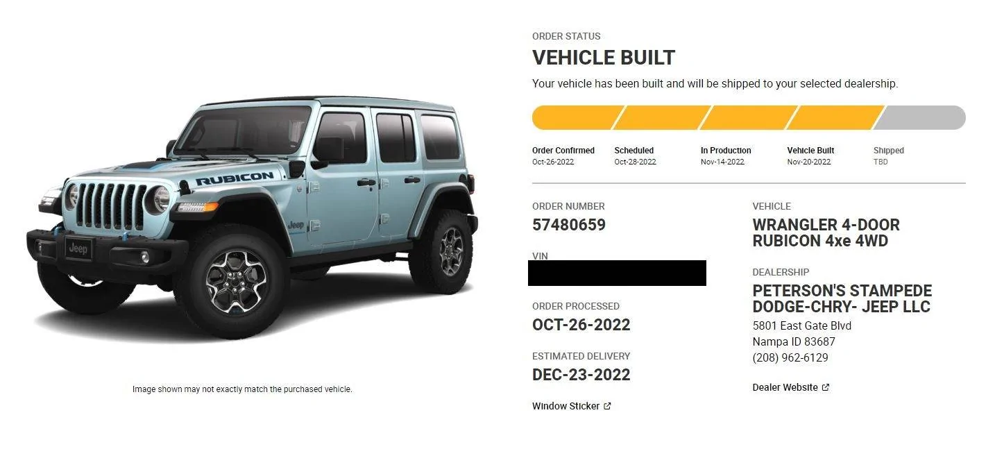 Jeep Wrangler JL 2023 Orders - Check in here jeep production